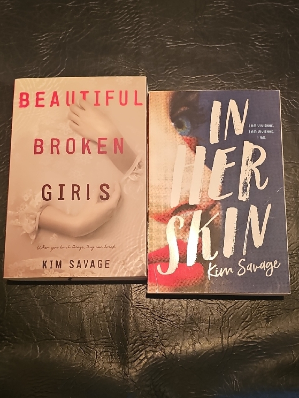 2/15$ Kim Savage Paperback Book Bundle - Beautiful Broken Girls & In Her Skin